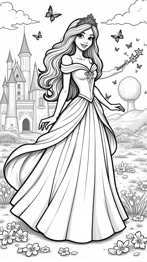 princess red coloring page